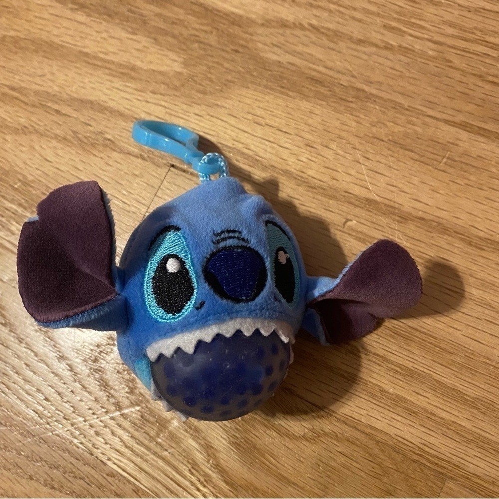 Disney Stitch Squish Ball Plush Bag Clip Blue Lilo - Picture 2 of 5